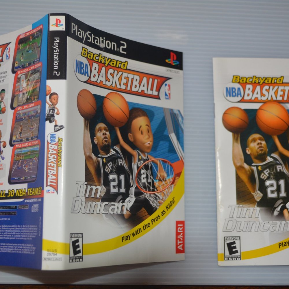 Playstation 2 PS2 Backyard NBA Basketball Tim Duncan Cover Sleeve & Manual Only